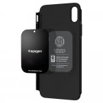 Spigen Thin Fit 360 - комплект тънък матиран кейс и стъклено защитно покритие за целия дисплей за iPhone XS Max (черен) 6