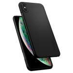 Spigen Thin Fit Case - качествен тънък матиран кейс за iPhone XS, iPhone X (черен) 1