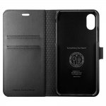 Spigen Wallet S Case - кожен калъф, тип портфейл и поставка за iPhone XS, iPhone X (черен) 3