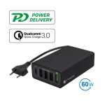 4smarts Mains Charging Station VoltPlug Power Delivery & QC3.0 60W - захранване с 4хUSB изхода и USB-C изход (черен) 1
