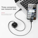 Baseus Little Octopus 3in1 Cable MicroUSB, USB-C and Lightning Connectors - качествен USB кабел с Lightning, microUSB и USB-C конектори (черен) 4
