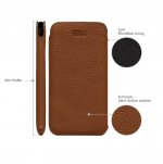 SENA UltraSlim Classic Pouch - кожен калъф (естествена кожа, ръчна изработка) за iPhone XR (кафяв) 3