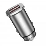 Baseus Dual QC 3.0 Car Charger - зарядно за кола с два USB изхода и технология за бързо зареждане (сребрист) 2