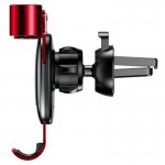 Baseus Mini Gravity Car Vent Mount - поставка за радиатора на кола за смартфони с дисплеи до 6 инча (червена) 2