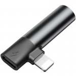 Baseus Lightning & Audio Adapter - Lightning адаптер с Lightning порт и 3.5 мм аудио вход за устройства с Lightning порт (черен) 1