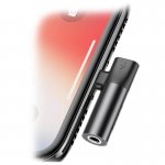 Baseus Lightning & Audio Adapter - Lightning адаптер с Lightning порт и 3.5 мм аудио вход за устройства с Lightning порт (черен) 3