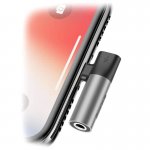 Baseus Lightning & Audio Adapter - Lightning адаптер с Lightning порт и 3.5 мм аудио вход за устройства с Lightning порт (сребрист) 3