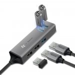 Baseus USB Cube Hub Adapter - алуминиев 5-портов USB хъб за компютри и лаптопи (тъмносив) 4