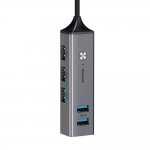 Baseus USB Cube Hub Adapter - алуминиев 5-портов USB хъб за компютри и лаптопи (тъмносив) 1
