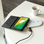 4smarts Premium Wallet Case URBAN - кожен калъф с поставка и отделение за кр. карта за iPhone 8, iPhone 7, iPhone 6 (черен-черен) 4