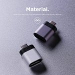 Elago USB-C Male to USB-A 3.0 Female Adapter - алуминиев USB адаптер за MacBook и устройства с USB-C порт (сребрист) (2 броя) 5