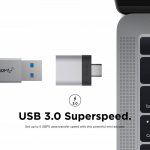 Elago USB-C Male to USB-A 3.0 Female Adapter - алуминиев USB адаптер за MacBook и устройства с USB-C порт (сребрист) (2 броя) 2