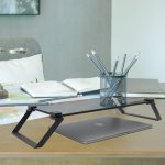 Macally Tempered Glass Monitor Stand - настолна стъклена поставка за монитори, MacBook и лаптопи 8