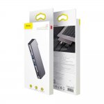 Baseus USB-C Harmonica 5-in-1 Hub Adapter - мултифункционален хъб за свързване на допълнителна периферия за MacBook Pro (тъмносив) 7