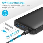 TeckNet iEP1010 10000mAh External Battery Power Bank - качествена външна батерия 10000mAh с USB-A и USB-C портове за зареждане на мобилни устройства (черен) 3