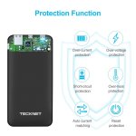 TeckNet iEP1010 10000mAh External Battery Power Bank - качествена външна батерия 10000mAh с USB-A и USB-C портове за зареждане на мобилни устройства (черен) 6