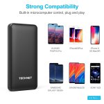 TeckNet iEP1010 10000mAh External Battery Power Bank - качествена външна батерия 10000mAh с USB-A и USB-C портове за зареждане на мобилни устройства (черен) 5
