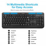 Tecknet Office Slim X300 V3 2.4G  - комплект устойчива на течности клавиатура и безжична мишка за офиса (черен) 2