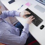 Tecknet Office Slim X300 V3 2.4G  - комплект устойчива на течности клавиатура и безжична мишка за офиса (черен) 3