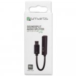 4smarts USB-C to USB-C & 3.5mm Aux Audio Splitter SoundSplit - USB-C адаптер към 3.5 аудио изход и USB-C изход (12см) (черен) 1
