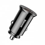 Baseus Dual USB & USB-C QC 3.0 Car Charger - зарядно за кола с USB и USB-C изходи и технология за бързо зареждане (черен) 2