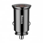 Baseus Dual USB & USB-C QC 3.0 Car Charger - зарядно за кола с USB и USB-C изходи и технология за бързо зареждане (черен) 1