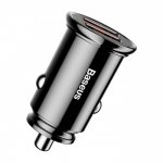 Baseus Dual USB QC 3.0 Car Charger - зарядно за кола с два USB изхода и технология за бързо зареждане (черен) 3