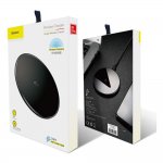 Baseus Simple Wireless Charger CJK01 - поставка (пад) за безжично зареждане с технология за бързо зареждане за Qi съвместими устройства (черен) 4