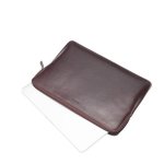 Knomo Barbican Leather Sleeve 12 - луксозен кожен калъф с цип за преносими компютри до 12 инча (кафяв)  2