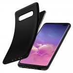Spigen Liquid Air Case - тънък качествен термополиуретанов кейс за Samsung Galaxy S10 Plus (черен)  2