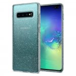 Spigen Liquid Crystal Glitter Case - тънък качествен слииконов (TPU) калъф за Samsung Galaxy S10 Plus (прозрачен)  2