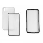 4smarts 360° Premium Protection Set with Easy-Assist - тънък силиконов кейс и стъклено покритие с черна рамка и извити ръбове за дисплея на iPhone XS Max (с рамка за поставяне) (прозрачен) 1