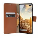 JT Berlin BookCase Kreuzberg Case - хоризонтален кожен (естествена кожа) калъф тип портфейл за Samsung Galaxy S10 Plus (кафяв) 2