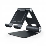 Satechi R1 Aluminum Foldable Stand - сгъваема алуминиева поставка за мобилни телефони, таблети и лаптопи до 12 инча (черен) 1