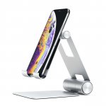 Satechi R1 Aluminum Foldable Stand - сгъваема алуминиева поставка за мобилни телефони, таблети и лаптопи до 12 инча (сребрист) 4
