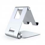 Satechi R1 Aluminum Foldable Stand - сгъваема алуминиева поставка за мобилни телефони, таблети и лаптопи до 12 инча (сребрист) 2
