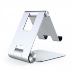 Satechi R1 Aluminum Foldable Stand - сгъваема алуминиева поставка за мобилни телефони, таблети и лаптопи до 12 инча (сребрист) 2