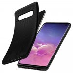 Spigen Liquid Air Case - тънък качествен термополиуретанов кейс за Samsung Galaxy S10 (черен)  2