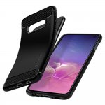 Spigen Rugged Armor Case - тънък качествен слииконов (TPU) калъф за Samsung Galaxy S10E (черен) 1