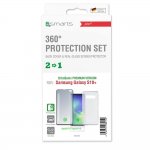 4smarts 360° Premium Protection Set UltraSonix - тънък силиконов кейс и стъклено защитно покритие за дисплея на Samusg Galaxy S10 Plus (прозрачен) 3