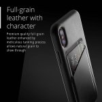 Mujjo Leather Wallet Case - кожен (естествена кожа) кейс с джоб за кредитна карта за iPhone XS, iPhone X (черен) 2