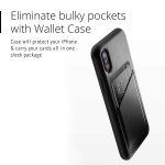 Mujjo Leather Wallet Case - кожен (естествена кожа) кейс с джоб за кредитна карта за iPhone XS, iPhone X (черен) 1