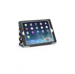 Griffin Back Bay Polka Folio - кожен калъф с поставка за iPad Air, iPad 5 (2017) (черен-бял с лилав велур) 2