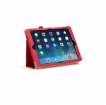 Griffin Back Bay Folio - кожен калъф с поставка за iPad Air, iPad 5 (2017) (червен) 3