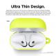 Elago Airpods Skinny Silicone Hang Case - тънък силиконов калъф с карабинер за Apple Airpods и Apple Airpods 2 with Wireless Charging Case (жълт-фосфор)  1