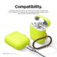 Elago Airpods Skinny Silicone Hang Case - тънък силиконов калъф с карабинер за Apple Airpods и Apple Airpods 2 with Wireless Charging Case (жълт-фосфор)  2