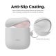 Elago Airpods Skinny Silicone Hang Case - тънък силиконов калъф с карабинер за Apple Airpods и Apple Airpods 2 with Wireless Charging Case (бял-фосфор)  2
