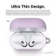 Elago Airpods Skinny Silicone Hang Case - тънък силиконов калъф с карабинер за Apple Airpods и Apple Airpods 2 with Wireless Charging Case (лилав)  1
