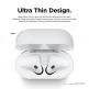 Elago Airpods Skinny Silicone Case - тънък силиконов калъф за Apple Airpods и Apple Airpods 2 with Wireless Charging Case (бял-фосфор)  2