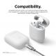 Elago Airpods Skinny Silicone Case - тънък силиконов калъф за Apple Airpods и Apple Airpods 2 with Wireless Charging Case (бял-фосфор)  4